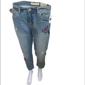 New jeans from gap with designs all over of butterfly and bird size girlfriend